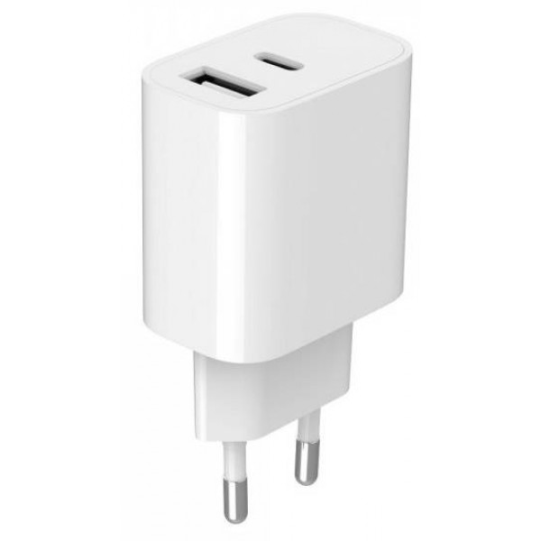 Фото - Мережевий зарядний пристрій Gembird 1xUSB-A+1xUSB-C 5V/2.4A 12W (TA-UC-2AC12-01)