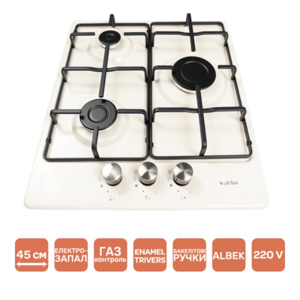 Фото - Варильна поверхня газова Ventolux HG430-B3 S (IVORY)