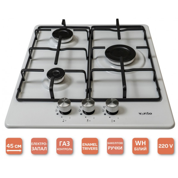 Фото - Уцінка - Варильна поверхня газова Ventolux HG430-B3 S (WH)