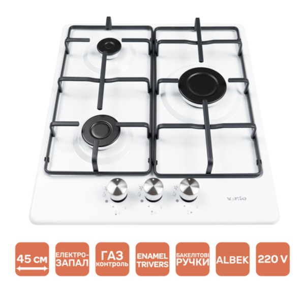 Фото - Варильна поверхня газова Ventolux HG430-B3 S (WH)