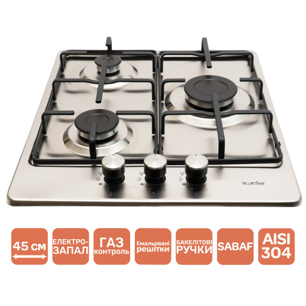 Фото - Варочная панель газовая Ventolux HG430-B3 S (X)