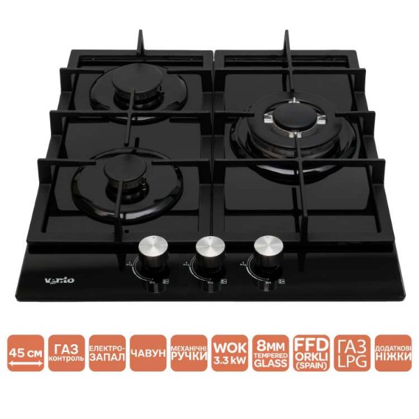 Фото - Варильна поверхня газова Ventolux HG430 M7G CEST (BK)