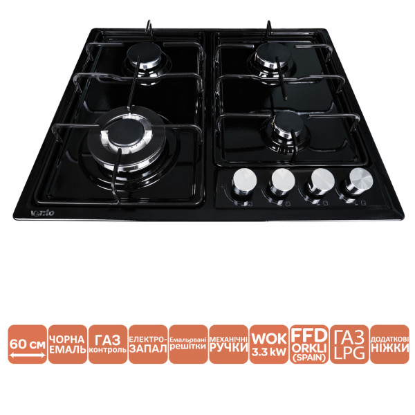 Фото - Варильна поверхня газова Ventolux HG D7 ST (BK)