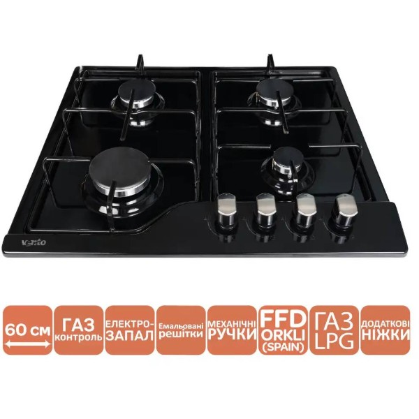 Фото - Варильна поверхня газова Ventolux HG L7 S (BK)