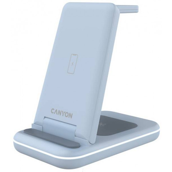 Фото - Беспроводное зарядное устройство Canyon WS-304 3 в 1 QI Blue (CNS-WCS304BL)
