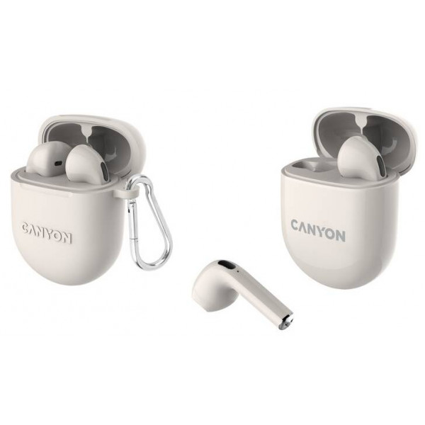 Фото - Наушники вкладыши беспроводные TWS Canyon TWS-6 (CNS-TWS6BE) Beige