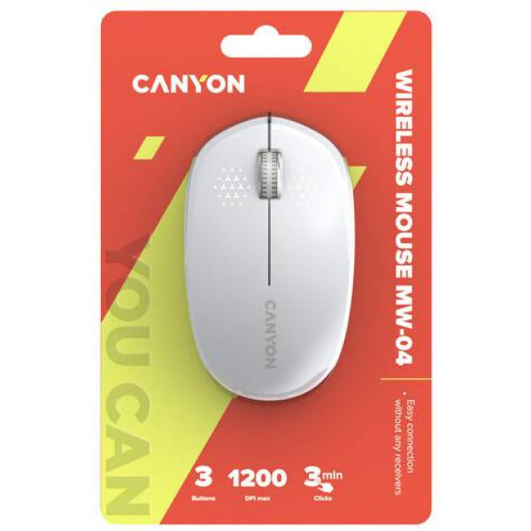 Фото - Миша бездротова Canyon MW-04 Bluetooth White (CNS-CMSW04W)