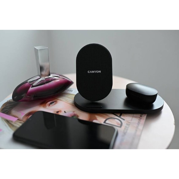 Фото - Беспроводное зарядное устройство Canyon WS-202 2in1 (CNS-WCS202B)