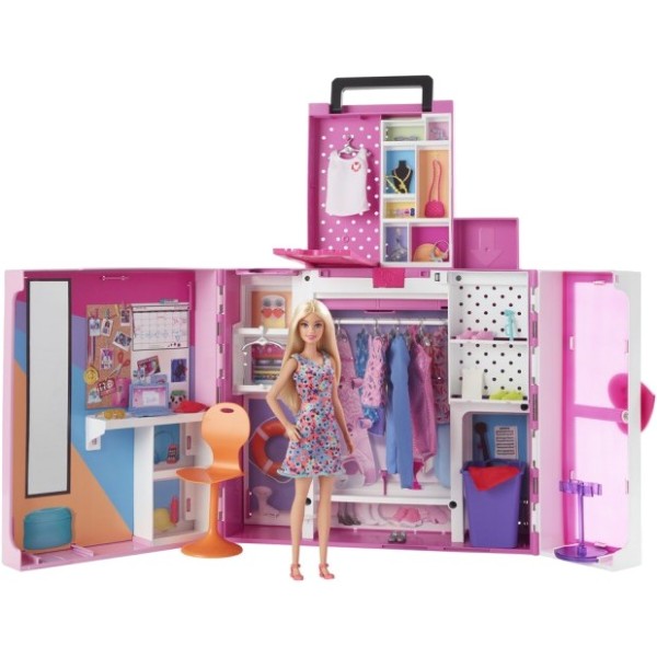 Фото - Мебель и домики для куклы Barbie Двухэтажный шкаф мечты с куклой (HGX57)