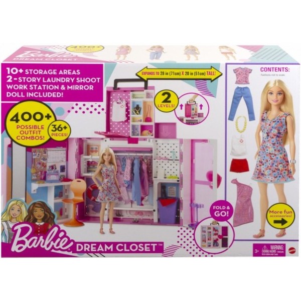 Фото - Мебель и домики для куклы Barbie Двухэтажный шкаф мечты с куклой (HGX57)