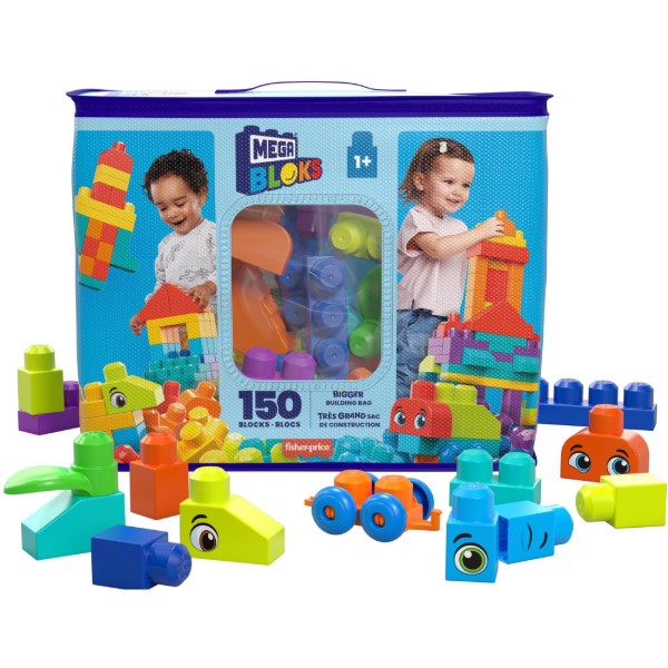 Фото - Пластиковый конструктор для малышей Mega Bloks Большой конструктор в мешке (150 деталей) (HHM96)
