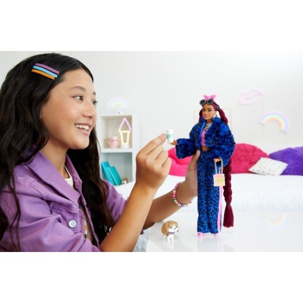 Фото - Лялька Barbie "Екстра" у синьому леопардовому костюмі (HHN09)