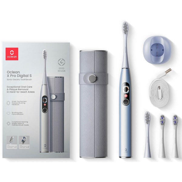 Фото - Зубная щетка электрическая Oclean X Pro Digital Set Electric Toothbrush Glamour Silver (6970810552584)