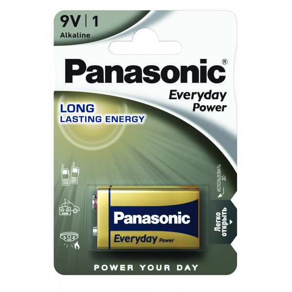 Фото - Батарейка тип 6F22 (1604) Panasonic "EVERYDAY POWER 6LR61 BLI 1 ALKALINE (6LR61REE/1BR) Фото - Батарейка тип 6F22 (1604) Panasonic "EVERYDAY POWER 6LR61 BLI 1 ALKALINE (6LR61REE/1BR)