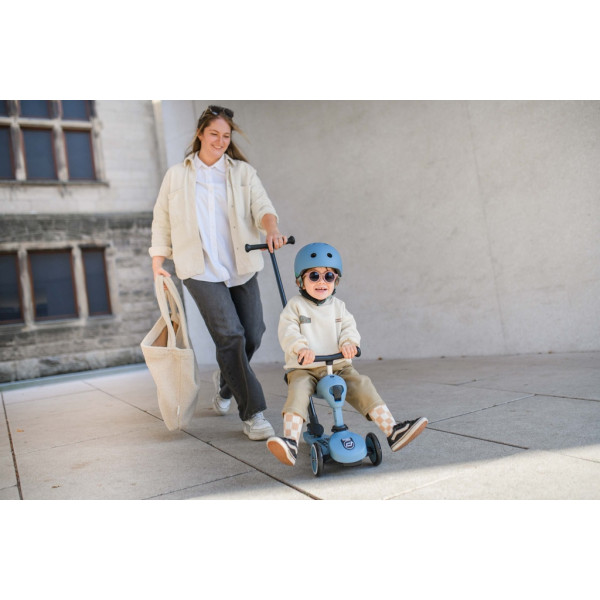 Фото - Триколісний самокат Scoot&Ride Highwaykick-1 Push and Go Gray-Blue (SR-240527-STEEL)