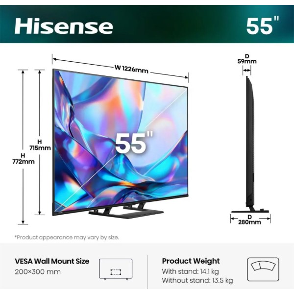 Фото - Телевізор Hisense 55A7S