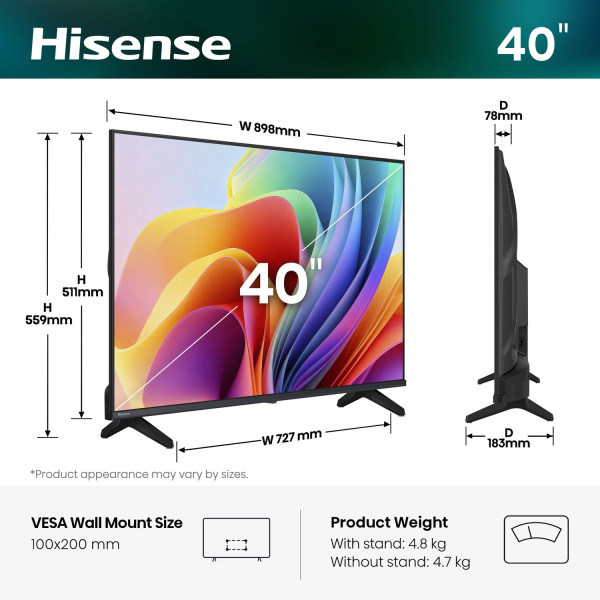 Фото - Телевізор Hisense 40A4S