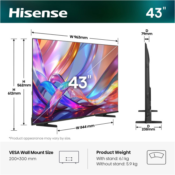 Фото - Телевізор Hisense 43E7S