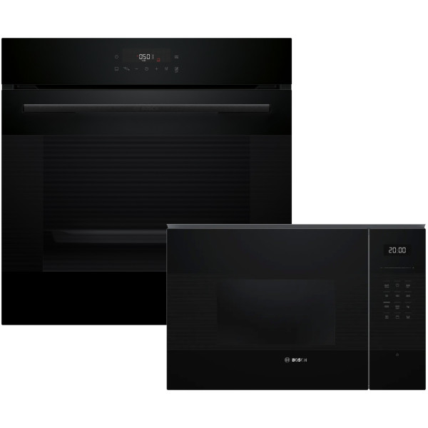 Фото - Комплект техники Bosch Духовой шкаф + Микроволновая печь встраиваемая Bosch HJG852YB0T + BEL554MB2
