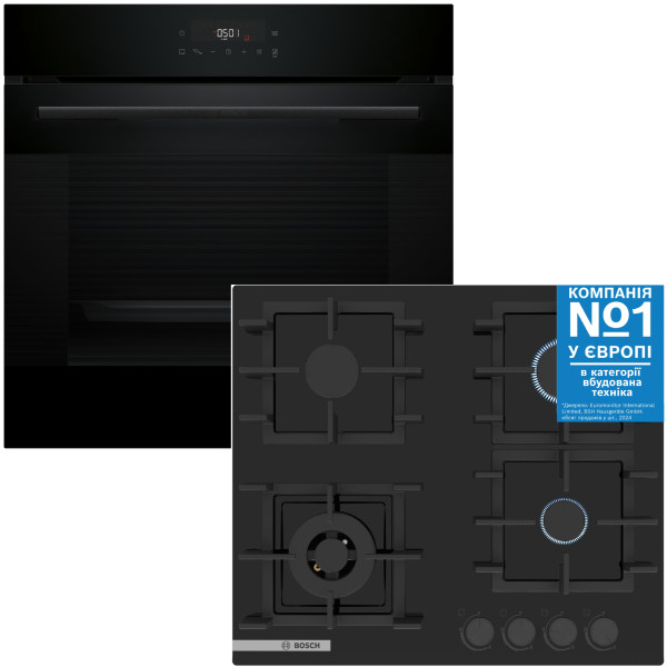Фото - Комплект техники Bosch Духовой шкаф + Варочная панель Bosch HJG852YB0T + PNK6B6P40R