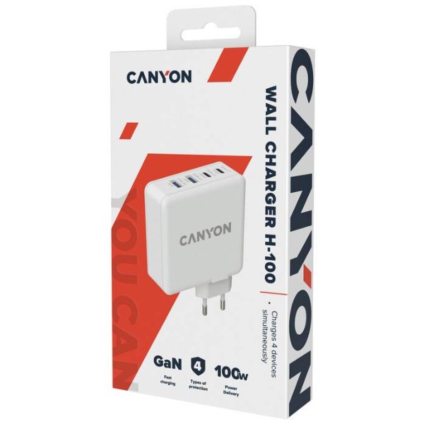 Фото - Мережевий зарядний пристрій Canyon CND-CHA100W01
