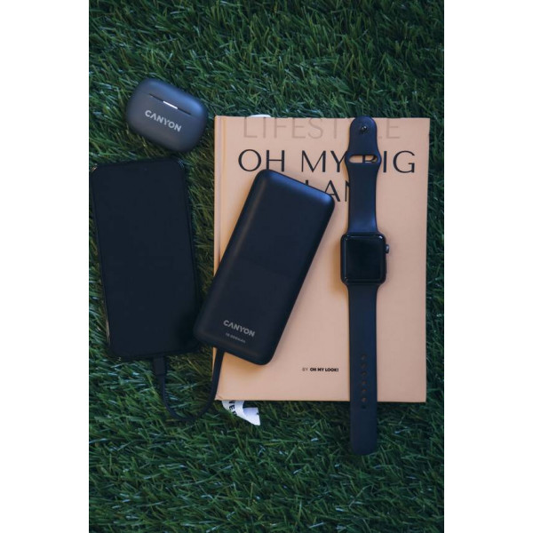 Фото - Батарея мобільна Canyon PB-1010 10000 mAh PD QC Black (CNE-CPB1010B)