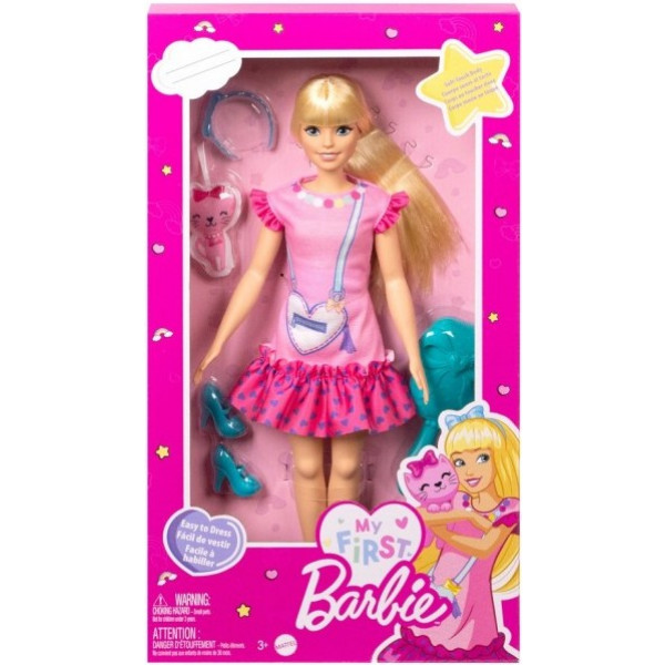 Фото - Лялька Barbie "Моя перша Barbie" білявка з кошеням (HLL19)