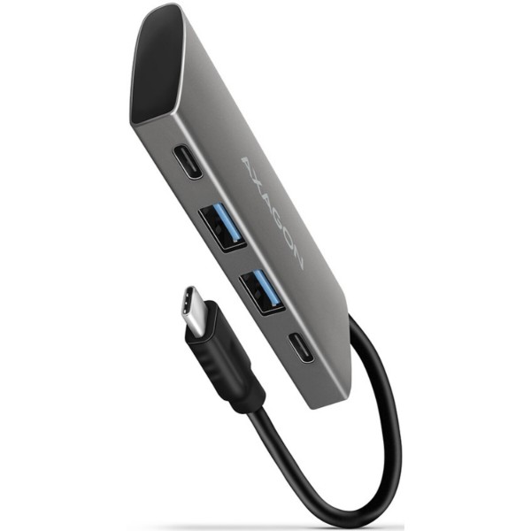 Фото - Хаб USB AXAGON SuperSpeed ​​USB-C 10 Gbps SPEEDSTER 4, Grey (HMC-4G2)