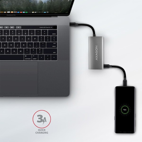 Фото - Хаб USB AXAGON SuperSpeed ​​USB-C 10 Gbps SPEEDSTER 4, Grey (HMC-4G2)