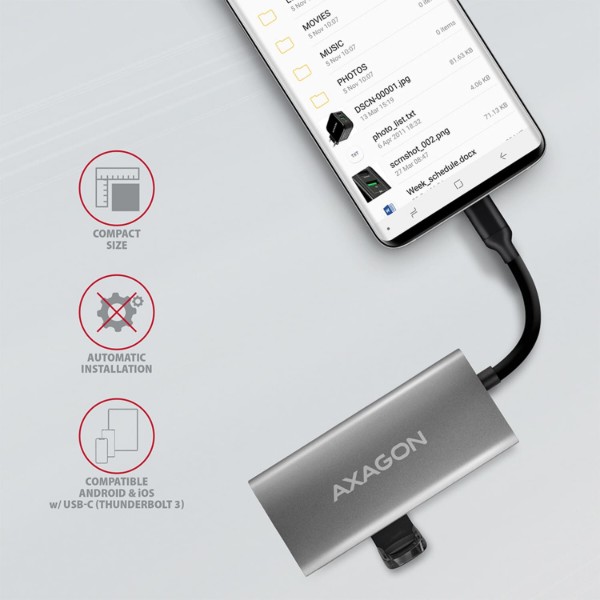 Фото - Хаб USB AXAGON SuperSpeed ​​USB-C 10 Gbps SPEEDSTER 4, Grey (HMC-4G2)