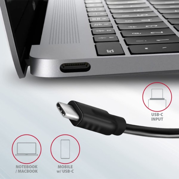 Фото - Хаб USB AXAGON USB-C 10Gbps SPEEDSTER 5in1 (rev2.0), Grey (HMC-5G2)