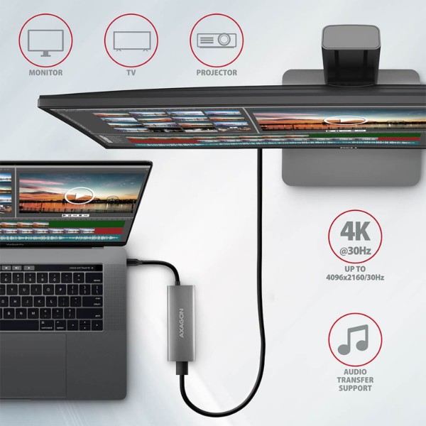 Фото - Хаб USB AXAGON USB-C 10Gbps SPEEDSTER 5in1 (rev2.0), Grey (HMC-5G2)