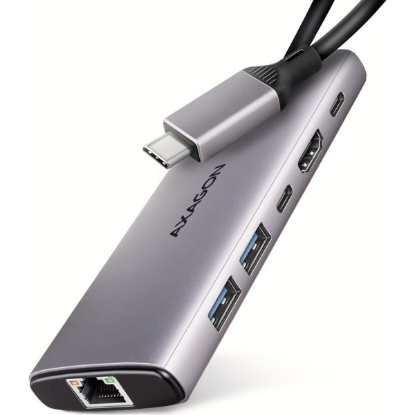 Фото - Хаб USB AXAGON USB-C 10Gbps 6in1 Grey (HMC-6G2L) Фото - Хаб USB AXAGON USB-C 10Gbps 6in1 Grey (HMC-6G2L)