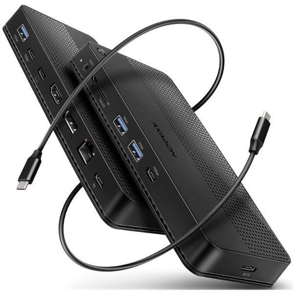 Фото - Хаб USB AXAGON USB4 40Gbps DUAL 4K DISPLAY 12in1 dock, Black (HMC-U4)