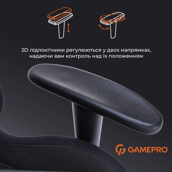 Фото - Кресло для геймеров GamePro RGB Size L Fabric Black (GC700FB)