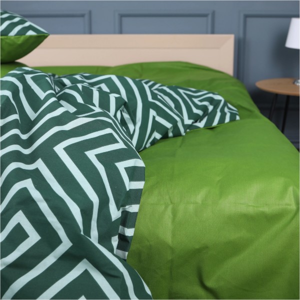 Фото - Комплект постільної білизни MirSon King Size 220х240 см Ranforce Elite 17-0632 Diamond Emerald Ранфорс (2200008466350)