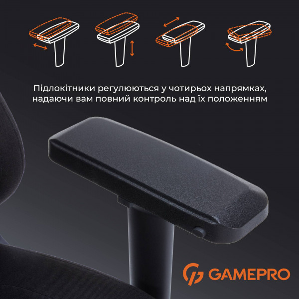 Фото - Кресло для геймеров GamePro FGC750B Size L Fabric Black