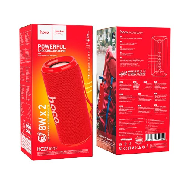 Фото - Портативная акустика HOCO HC27 Soundful sports BT speaker red (6942007641340)