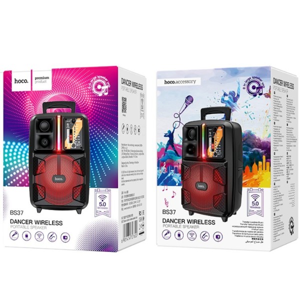 Фото - Портативна акустика HOCO BS37 Dancer outdoor wireless speaker Black (6931474727602)