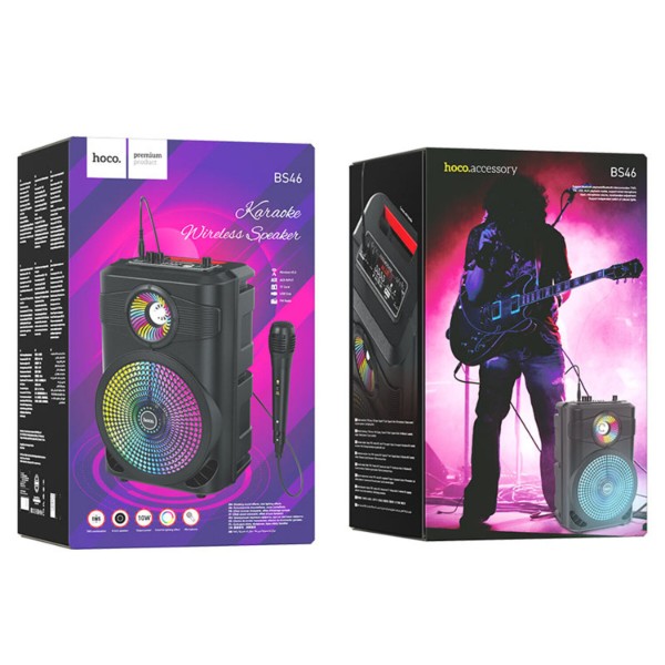 Фото - Портативна акустика HOCO BS46 Mature outdoor BT speaker Black (6931474754080)