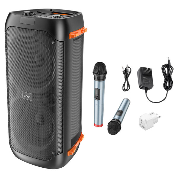 Фото - Портативная акустика HOCO BS53 Manhattan wireless dual mic outdoor BT speaker Black (6931474781116)