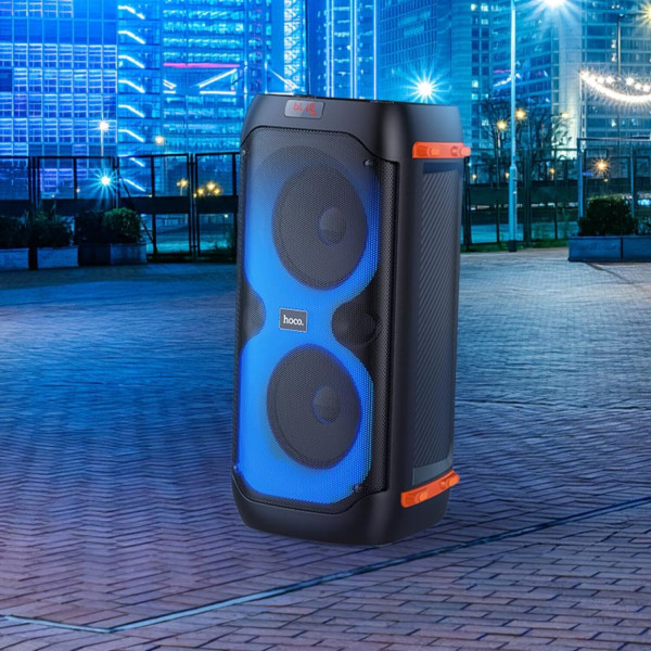 Фото - Портативная акустика HOCO BS53 Manhattan wireless dual mic outdoor BT speaker Black (6931474781116)