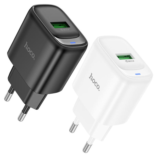 Фото - Мережевий зарядний пристрій HOCO C140A QC3.0 charger (EU) White (6942007627795)