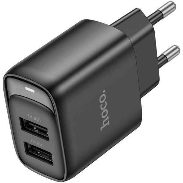 Фото - Мережевий зарядний пристрій HOCO C141A Smart dual-port charger Black (6942007627849) Фото - Мережевий зарядний пристрій HOCO C141A Smart dual-port charger Black (6942007627849)
