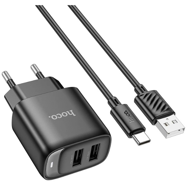 Фото - Сетевое зарядное устройство HOCO C141A Type-C Black (6942007627900)