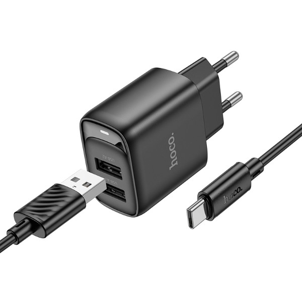 Фото - Сетевое зарядное устройство HOCO C141A Type-C Black (6942007627900)