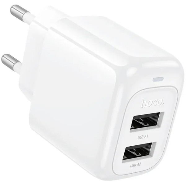 Фото - Мережевий зарядний пристрій HOCO CS51A Surplus dual-port charger(EU) White (6942007631419)