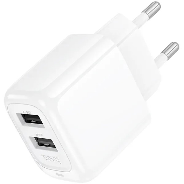 Фото - Мережевий зарядний пристрій HOCO CS51A Surplus dual-port charger(EU) White (6942007631419)