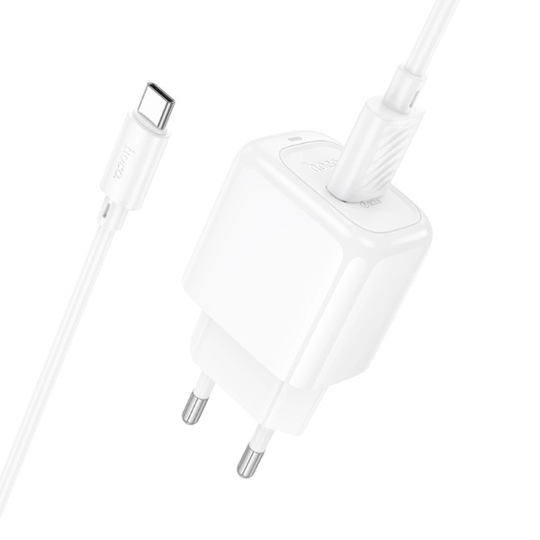 Фото - Сетевое зарядное устройство HOCO CS52A 18W QC3.0 charger set(Type-C) White (6942007631471)