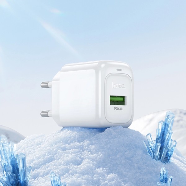 Фото - Сетевое зарядное устройство HOCO CS52A 18W QC3.0 charger set(Type-C) White (6942007631471)